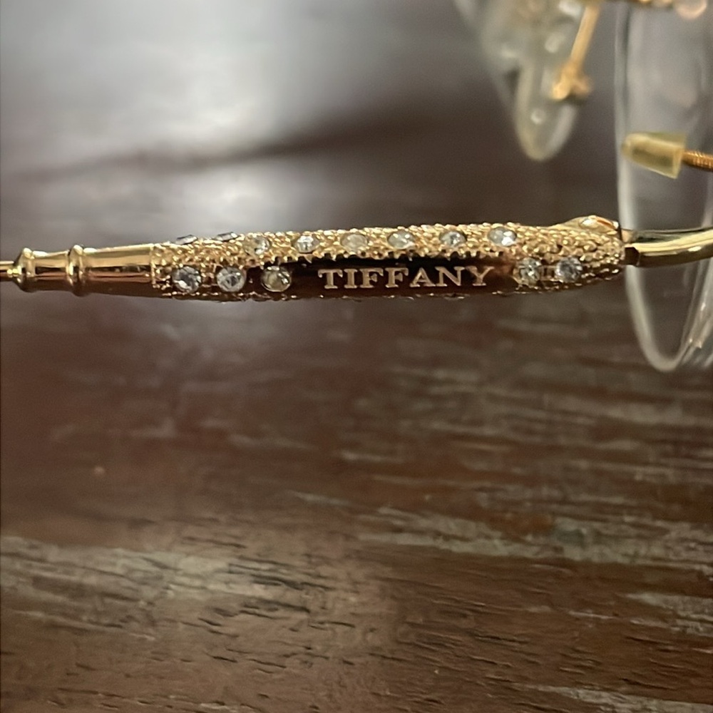 Tiffany Lunettes 23K gold plated T790 C4 gold  52-17 rimless eyeglasses - Picture 9 of 16